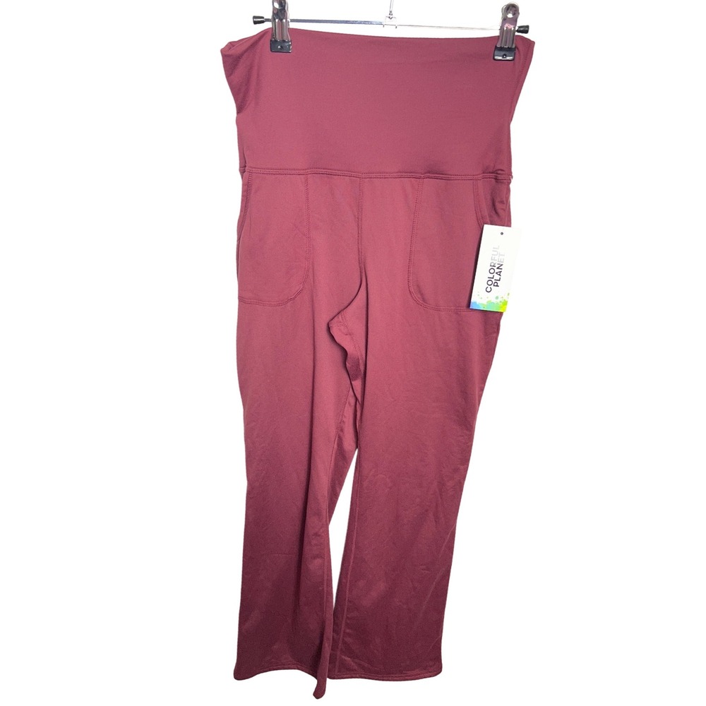 Colorful Planet Kids XL 14/16 Flare‎ Leggings and Ribbed Tee Set Maroon Dance